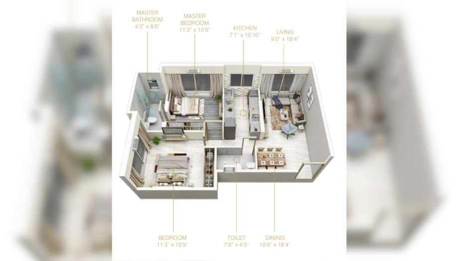 Arihant-Sky-Floor-Plan-2 BHK